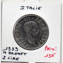 Italie 2 Lire 1939 non magnétique FDC,  KM 78a pièce de monnaie