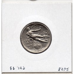 Italie 20 centesimi 1908 R Spl,  KM 44 pièce de monnaie