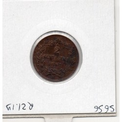 Italie 2 centesimi 1861 M Milan Sup,  KM 2 pièce de monnaie