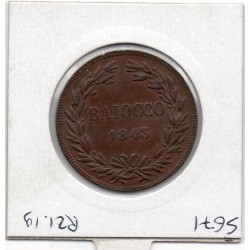 Vatican Gregoire XVI 1 Baiocco 1843 R Rome TTB+ monture, KM 1320 pièce de monnaie