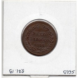 Vatican Gregoire XVI 1/2 Baiocco 1844 R Rome Sup monture, KM 1319 pièce de monnaie