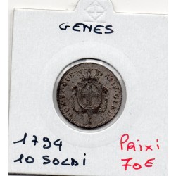 Italie Republique de Gênes, 10 Soldi 1794 Sup,  KM 247 pièce de monnaie