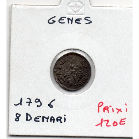 Italie Republique de Gênes, 8 Denari 1796 Sup,  Pick 236 pièce de monnaie