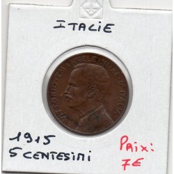 Italie 5 centesimi 1915 R Rome TTB,  KM 42 pièce de monnaie