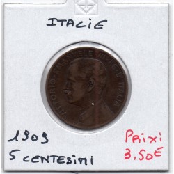 Italie 5 centesimi 1909 R Rome TB+,  KM 42 pièce de monnaie