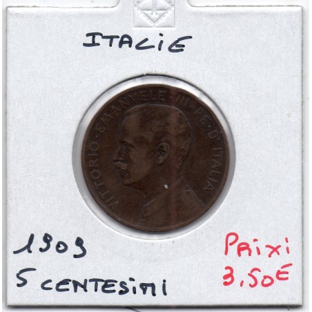 Italie 5 centesimi 1909 R Rome TB+,  KM 42 pièce de monnaie