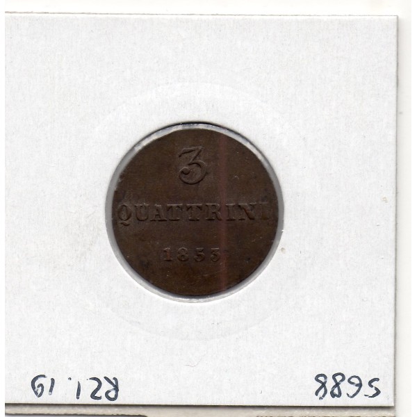Italie Toscane 3 Quattrini 1853 Sup-, KM 64 pièce de monnaie