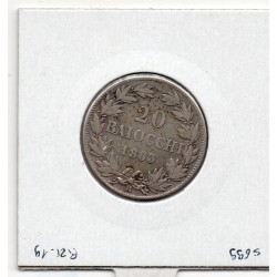Vatican Pius ou Pie IX 20 Baiocchi 1860 an XVIII TB, KM 1360a pièce de monnaie