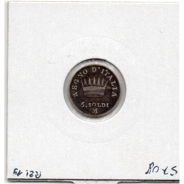 Italie Napoléon 5 soldi 1810 M Milan TB+,  KM C5 pièce de monnaie