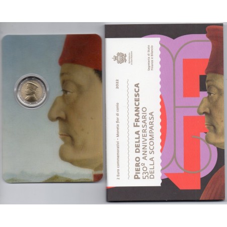 2 euro commémorative Saint Marin 2022 Piero della Francesca piece de monnaie €