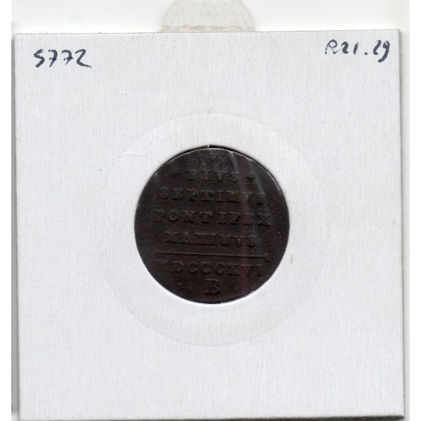 Vatican Pius Pie VII 1 Quattrino 1816 TTB, KM 1276 pièce de monnaie