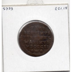 Vatican Pius Pie VII 1/2 Baiocco 1802 TB, KM 1265 pièce de monnaie