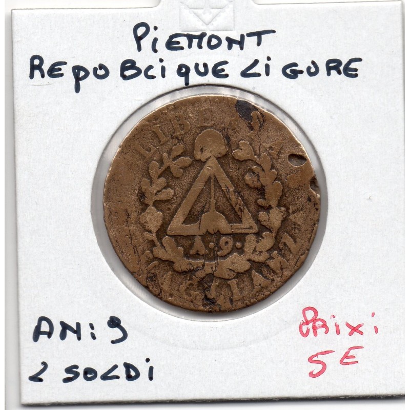 Italie Piemont  2 Soldi an 9 B, KM C3 pièce de monnaie