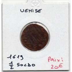 Italie Venise 1/2 Soldo 1619 TB, KM 77 pièce de monnaie