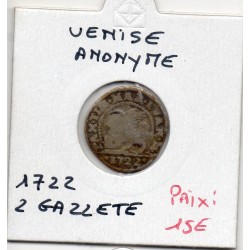 Italie Venise Anonyme 2 Gazzette 1722 B+, pièce de monnaie