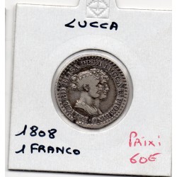 Italie Lucca 1 Franco 1808  TTB-, KM 23 pièce de monnaie