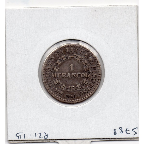 Italie Lucca 1 Franco 1808  TTB-, KM 23 pièce de monnaie