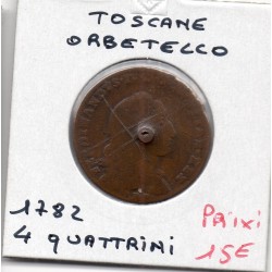 Italie Toscane Orbetello 4 Quattrini 1782 AB, KM 3 pièce de monnaie