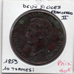 Italie Deux Siciles 10 Tornesi 1859 TTB-, KM 377 pièce de monnaie