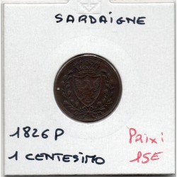 Italie Sardaigne 1 centesimo 1826 P Aigle TTB, KM 125 pièce de monnaie