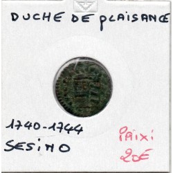 Italie Plaisance 1 Sesino 1740-1744 TB,  pièce de monnaie