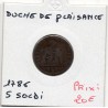 Italie Plaisance 5 Soldi 1788 TB, KM 45 pièce de monnaie