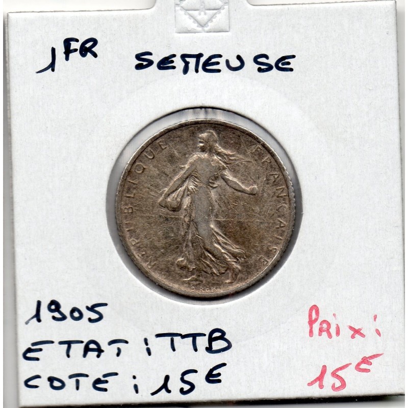 1 franc Semeuse Argent 1905 TTB, France pièce de monnaie