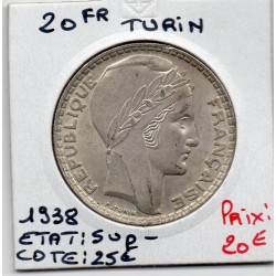 20 francs Turin 1938 Sup-, France pièce de monnaie