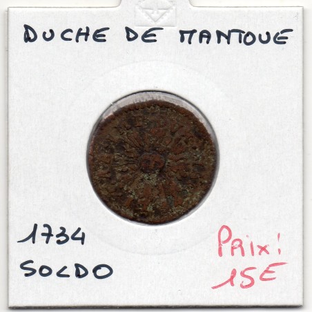 Italie Mantoue 1 soldo 1734 TB-, KM 248 pièce de monnaie