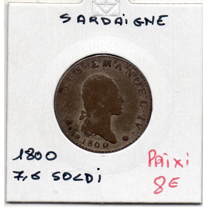 Italie Sardaigne 7.6 Soldi 1800, KM 103 pièce de monnaie