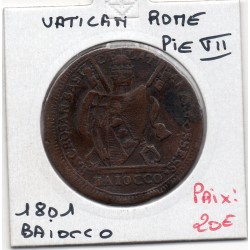 Vatican PIE PIVS VII 1 Baiocco 1801 TTB, KM 1263 pièce de monnaie