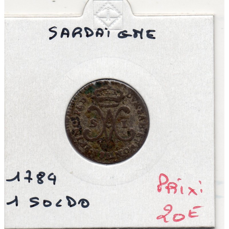 Italie Savoie Sardaigne 1 Soldo 1784 TB, KM 66 pièce de monnaie