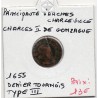 Ardennes, Principauté Arches Charleville, Charle II de Gonzague, (1655) Denier tournois Type 3
