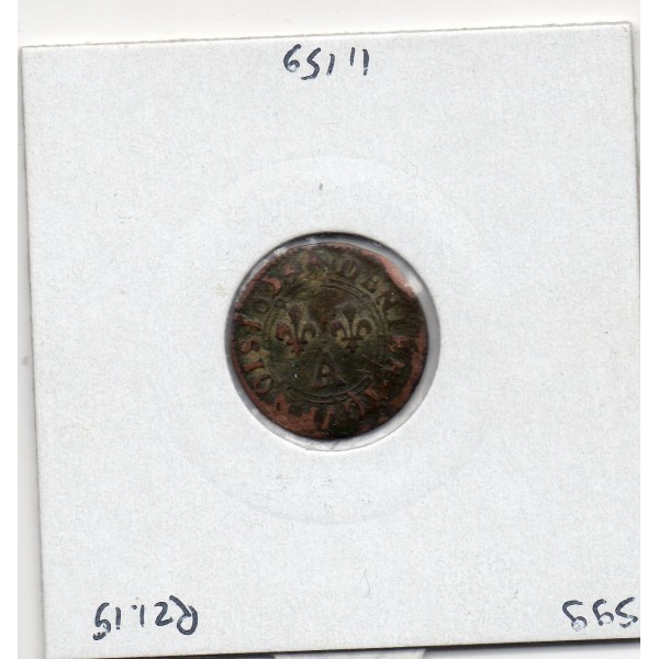 Ardennes, Principauté Arches Charleville, Charle II de Gonzague, (1655) Denier tournois Type 3