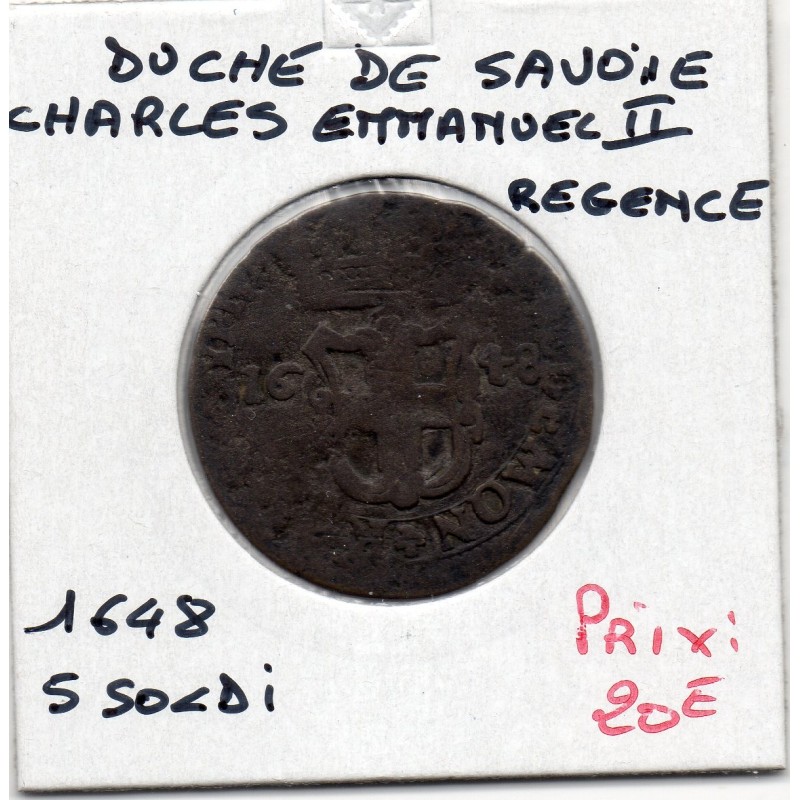 Duché de Savoie, Charles Emmanuel II (1648) 5 Soldi