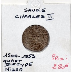 Duché de Savoie, Charles II (1504-1553) quart Type V Nizza Nice