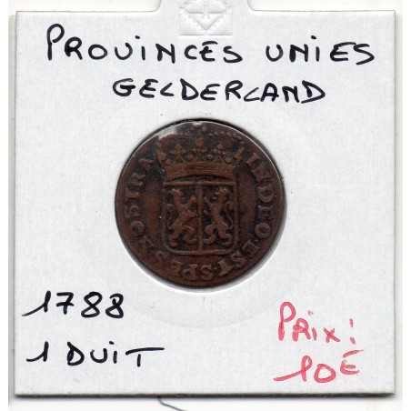 Provinces Unies Gelderland 1 Duit 1788 TTB, KM 105 pièce de monnaie