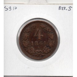 Autriche 4 kreuzer 1861 A Vienne TTB, KM 2194 pièce de monnaie