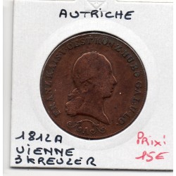 Autriche 3 kreuzer 1812 A Vienne TB, KM 2116 pièce de monnaie