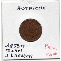 Autriche 1 kreuzer 1859 M Milan Sup, KM 2186 pièce de monnaie