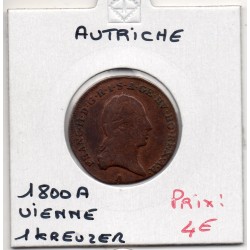 Autriche 1 kreuzer 1800 A Vienne TB, KM 2111 pièce de monnaie