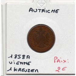Autriche 1 kreuzer 1858 A Vienne TB, KM 2186 pièce de monnaie