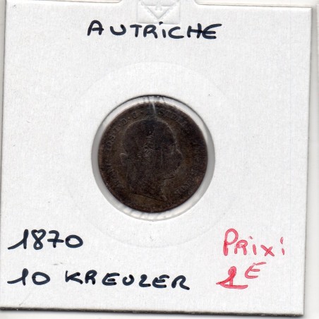 Autriche 10 kreuzer 1870 B, KM 2206 pièce de monnaie