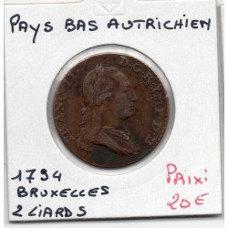 Pays-Bas Autrichiens 2 Liards 1794 TTB-, KM 57 pièce de monnaie