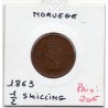 Norvège 1/2 Skilling 1863 TTB, KM 324 pièce de monnaie