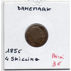 Danemark 4 skilling 1856 B, KM 758 pièce de monnaie