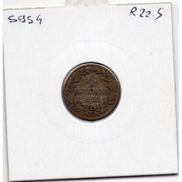 Danemark 4 skilling 1856 B, KM.758 Frederik VII