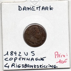 Danemark 4 Rigsbankskilling 1842 VS Copenhague TTB-, KM 721 pièce de monnaie