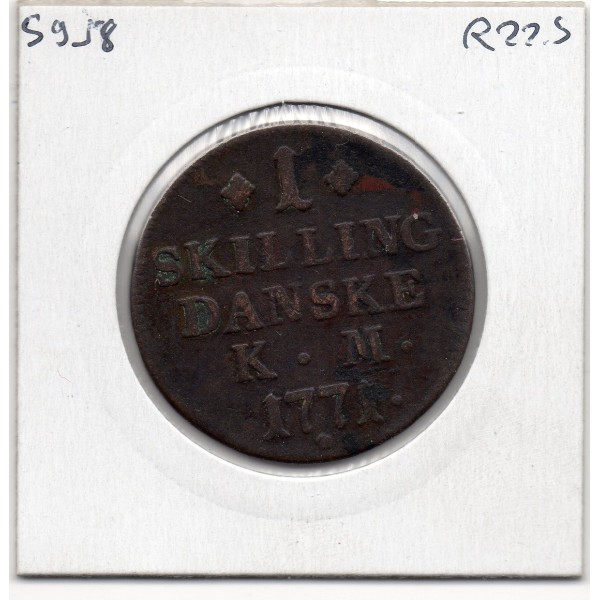 Danemark 1 skilling 1771 C Large TB, KM.616 Christian VII