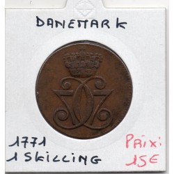 Danemark 1 skilling 1771 TB+, KM 616 pièce de monnaie